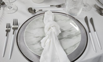 CUTLERY ATHENA SILVER & WHITE