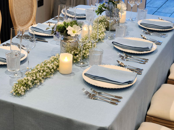 Sky Blue - Weave Table Linen Linen