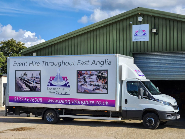 The Banqueting Hire Service Van and Warehouse